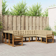 Set vanjskih sofa 9 kom. Prirodna i bež Smeđa 304 x 190 x 73 cm