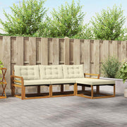 Set vanjskih sofa 4 kom. Prirodna i krem Smeđa 254 x 162,5 x 73 cm