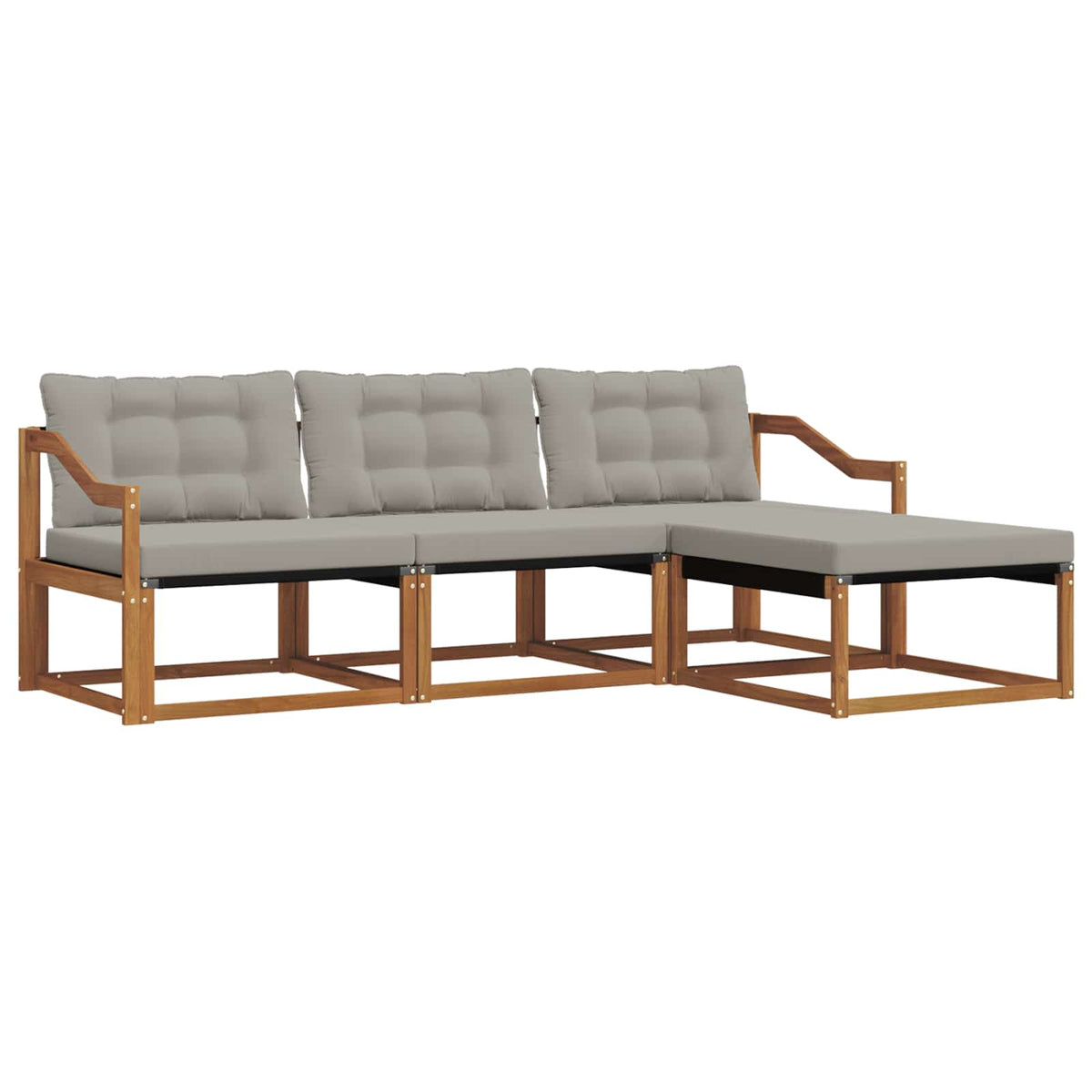 Set vanjskih sofa 4 kom. Prirodna i svjetlosiva Smeđa 245,5 x 162,5 x 73 cm