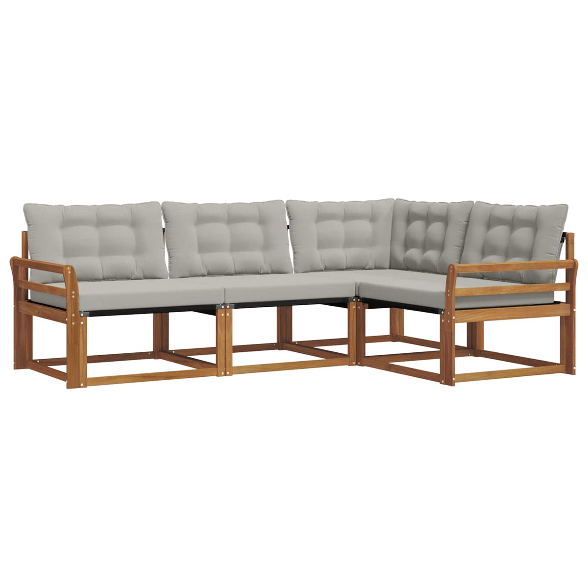 Set vanjskih sofa 4 kom. Prirodna i svijetlo siva Smeđa 250 x 170,5 x 73 cm