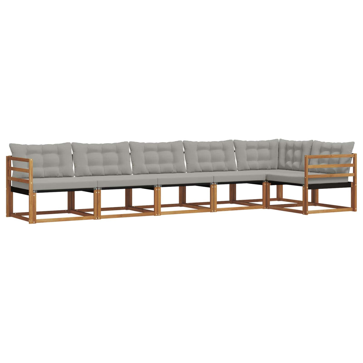 Set vanjskih sofa 6 kom. Prirodna i svijetlo siva Smeđa 404 x 166,5 x 73 cm