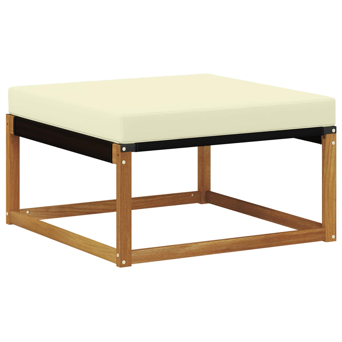 Set vanjskih sofa 6 kom. Prirodna i krem Čvrsto drvo akacije Smeđa 329 x 170,5 x 73 cm