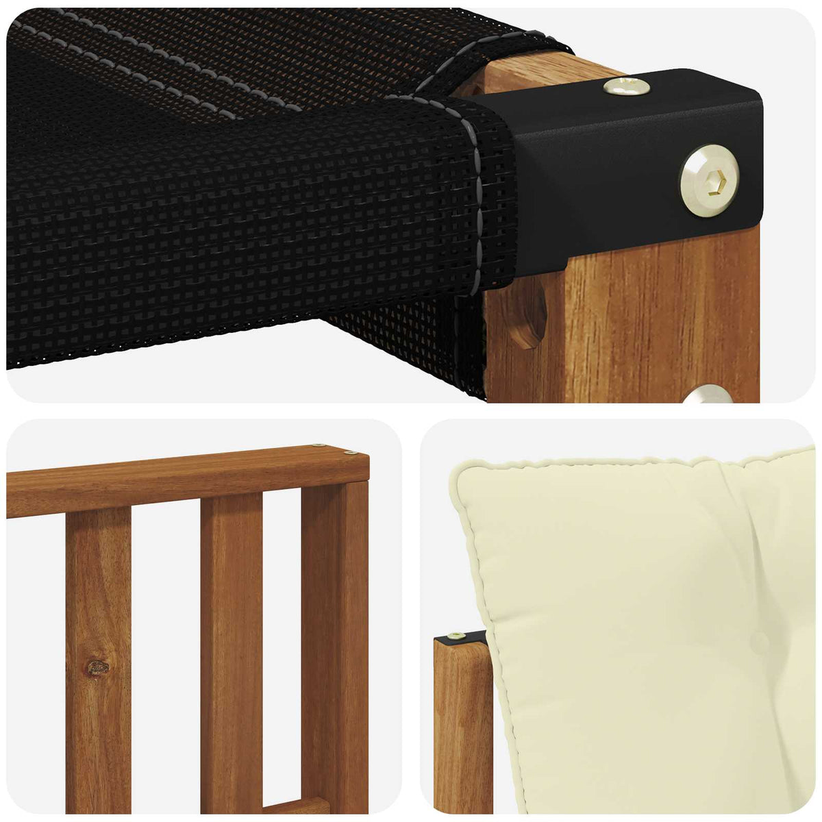 Set vanjskih sofa 6 kom. Prirodna i krem Smeđa 333 x 162,5 x 73 cm