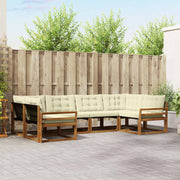 Set vanjskih sofa 6 kom. Prirodna i krem Smeđa 325 x 170,5 x 73 cm