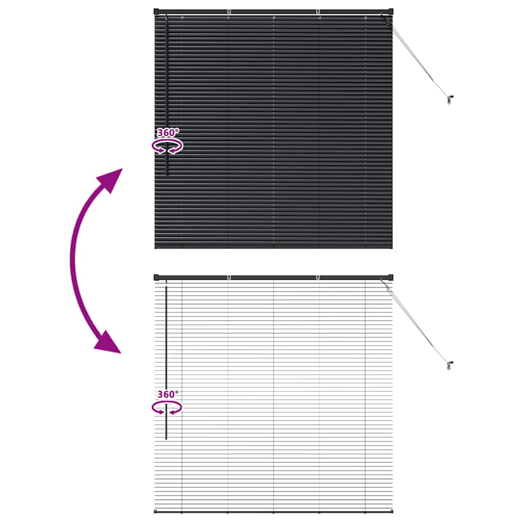 Venecijanski zastore Crna 130 x 130 cm Aluminij