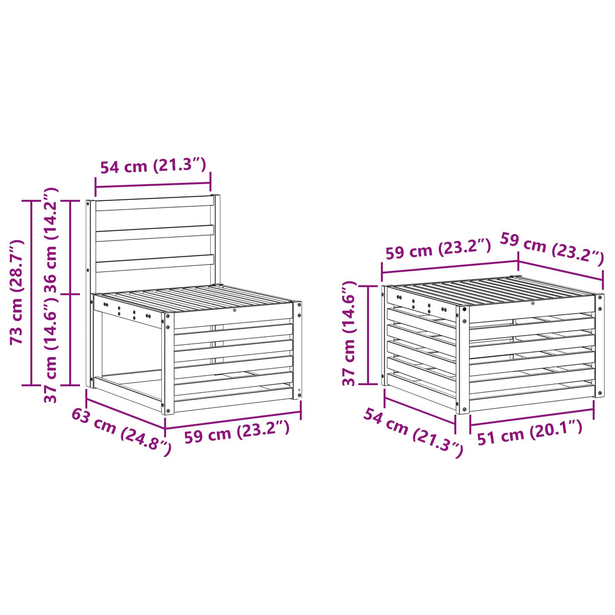 Set vanjskih sofa 6 kom. Prirodna Čvrsto drvo akacije