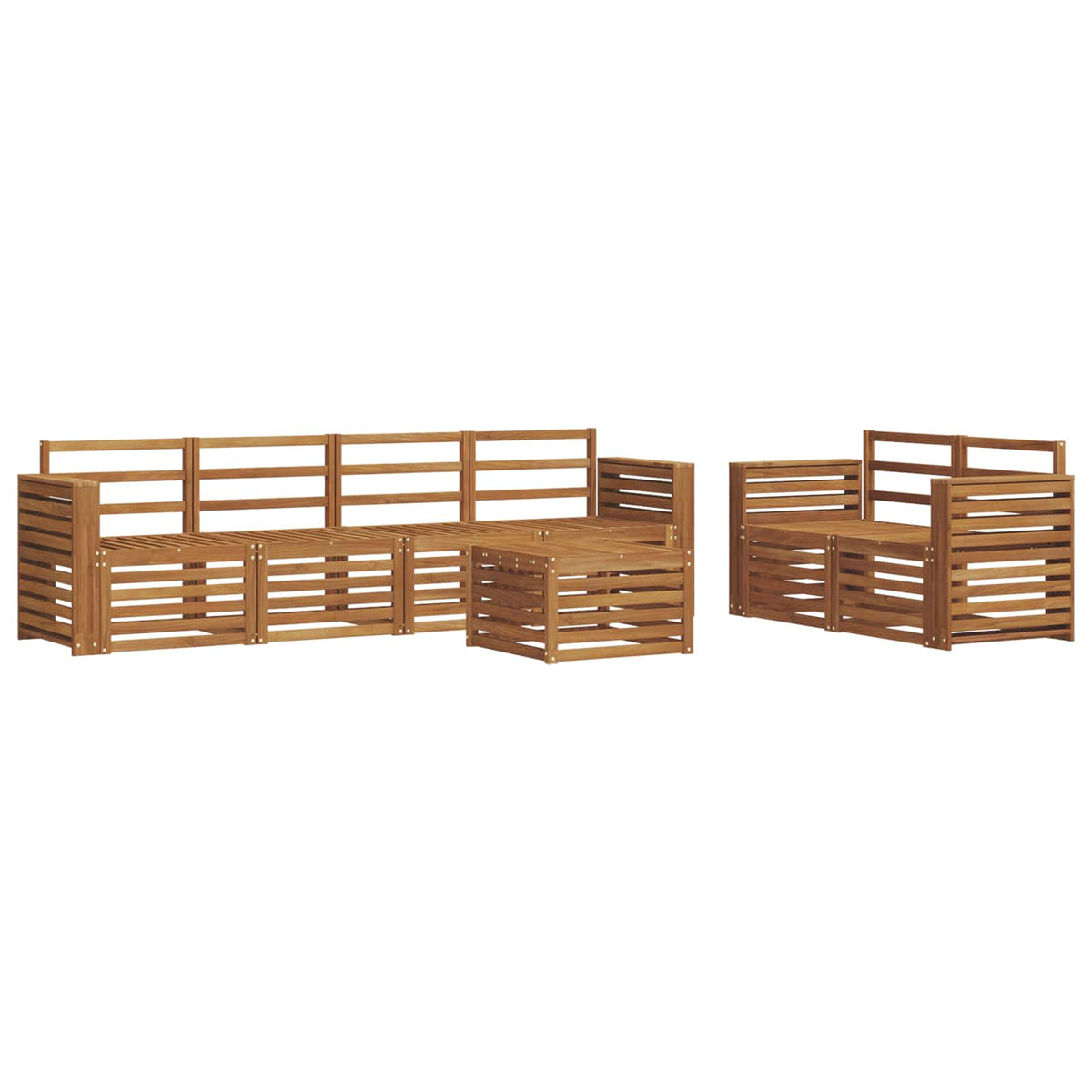 Set vanjskih sofa 7 kom. Čvrsto drvo akacije