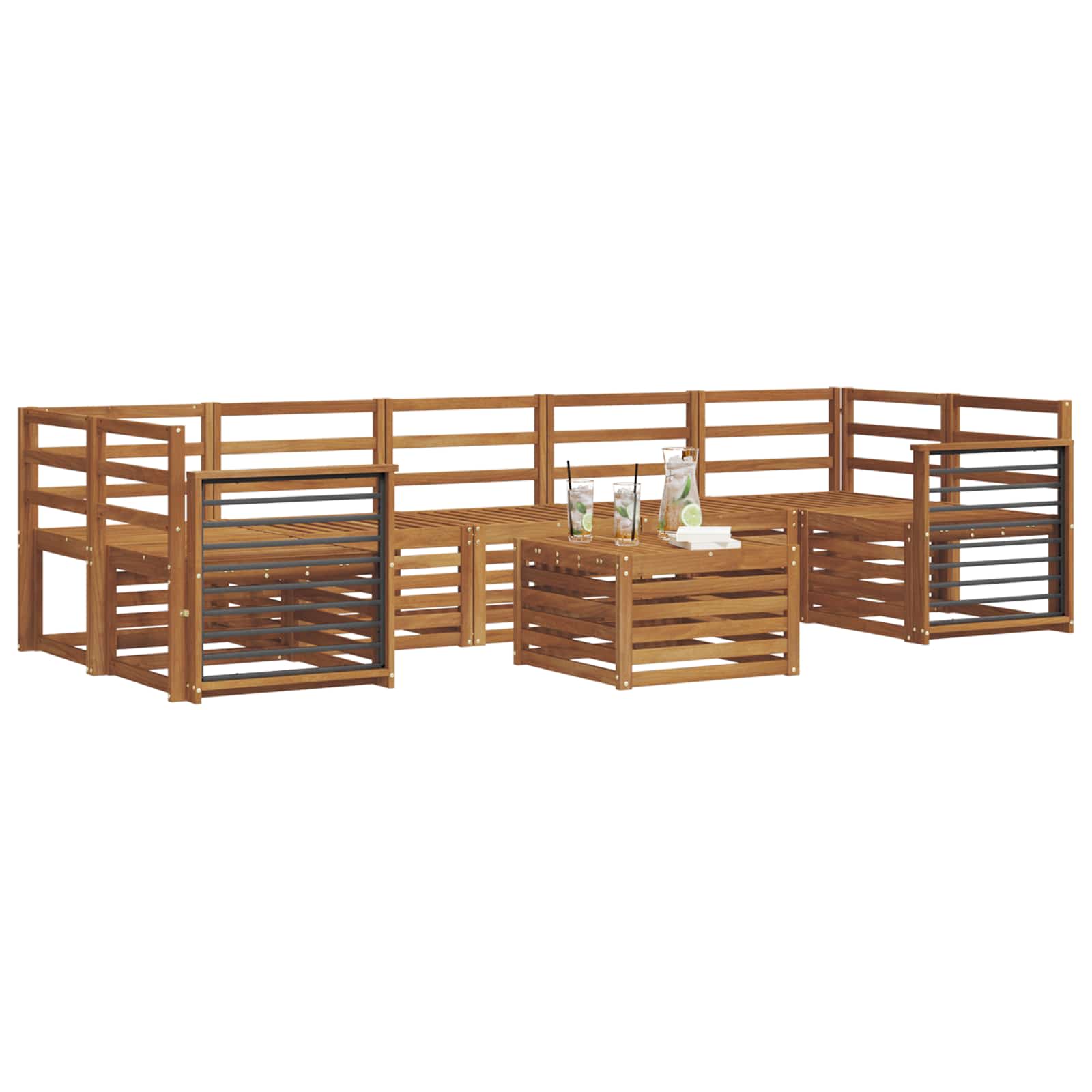 Setovi sofa Prirodna Čvrsto drvo akacije
