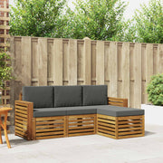 Set vanjskih sofa 4 kom. Prirodna i antracit Bijela 197,5 x 122,5 x 73 cm
