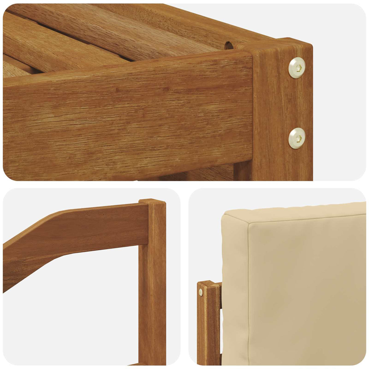 Set vanjskih sofa 4 kom. Prirodna i bež Bijela 185,5 x 122,5 x 73 cm