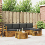 Set vanjskih sofa 6 kom. Prirodna i antracit Bijela 59 x 59 x 37 cm