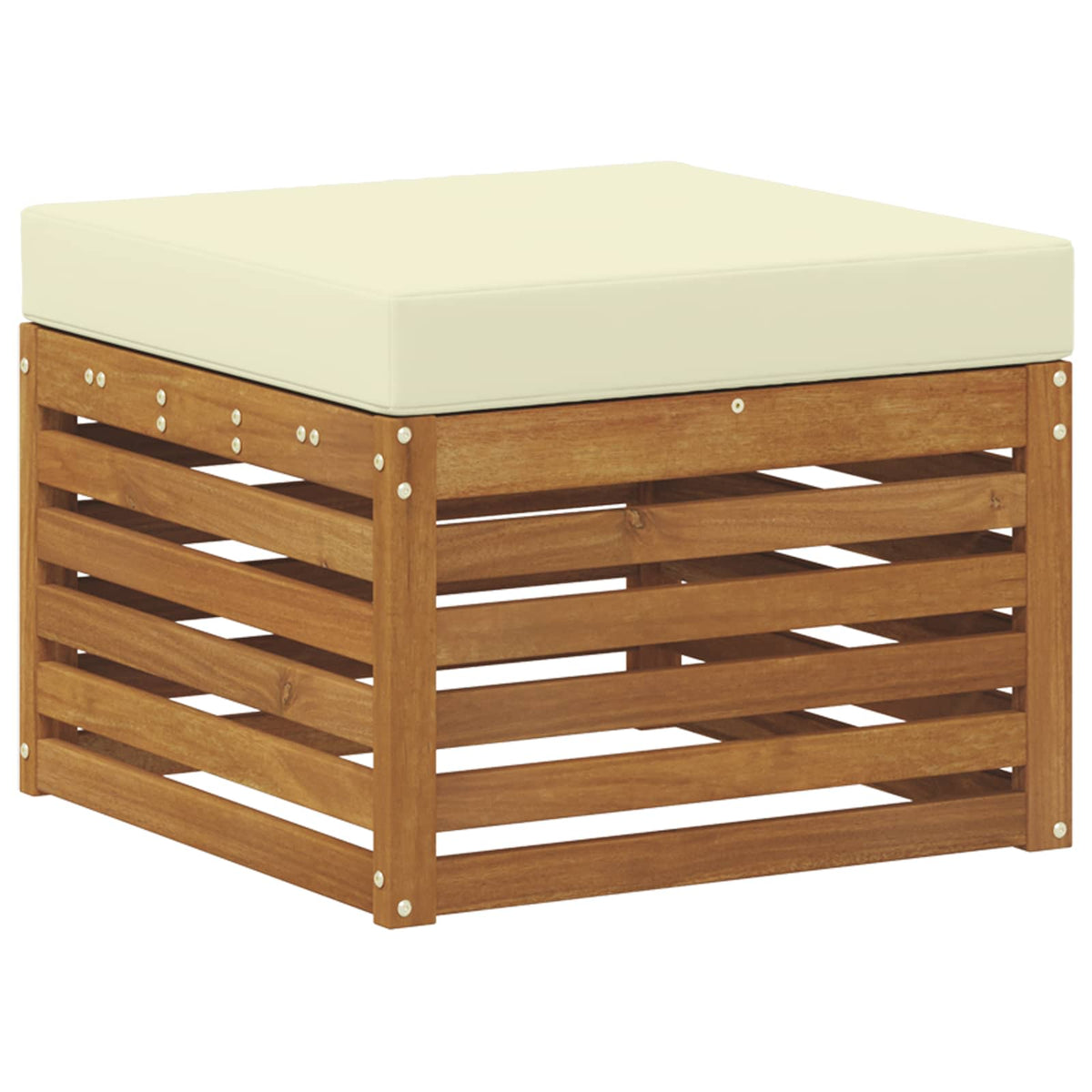 Set vanjskih sofa 6 kom. Prirodna i krem Bijela 59 x 59 x 37 cm