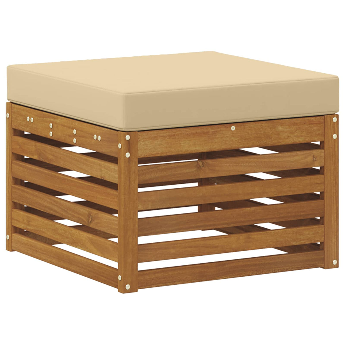 Set vanjskih sofa 6 kom. Prirodna i bež Bijela 59 x 59 x 37 cm