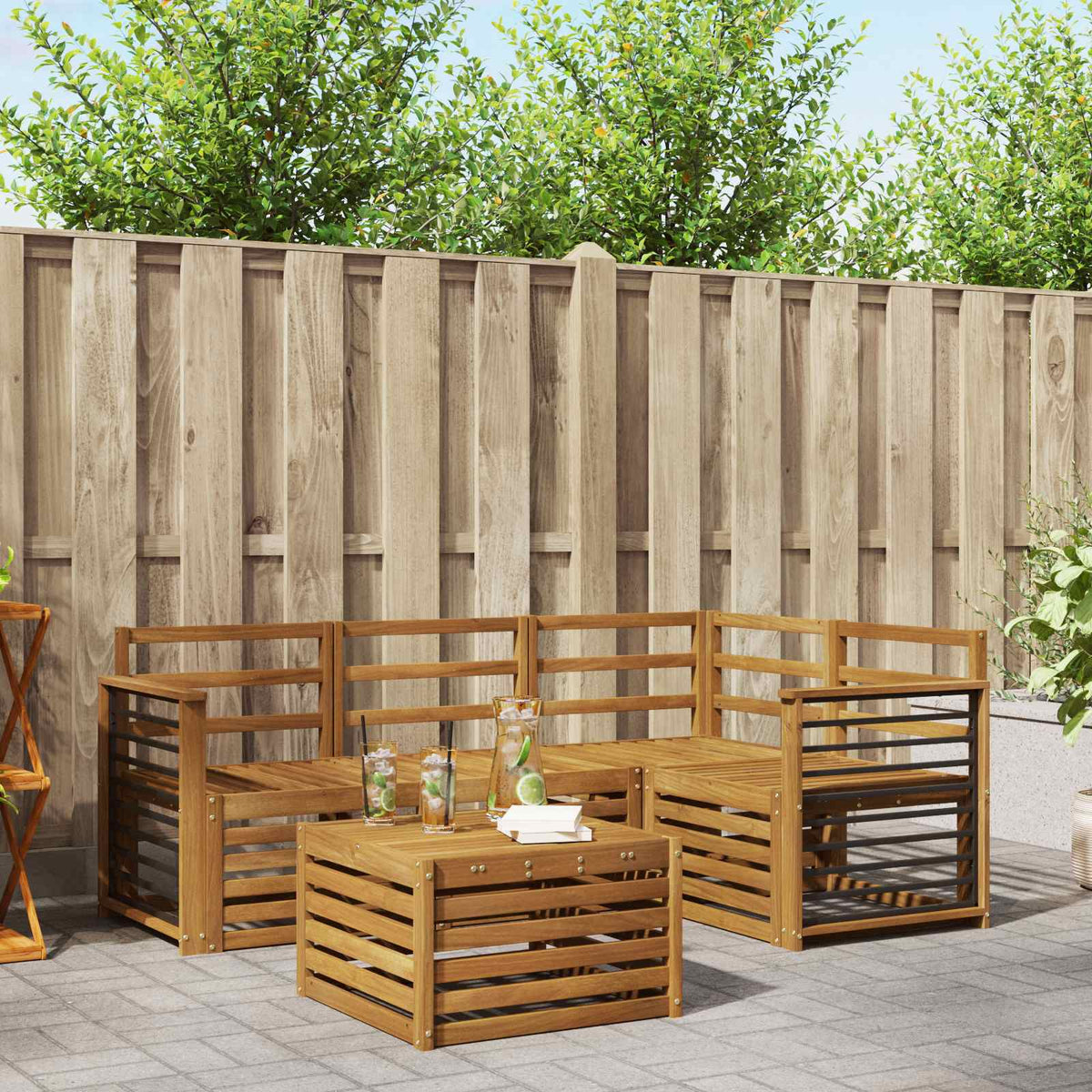 Set vanjskih sofa 5 kom. Prirodna Poliester