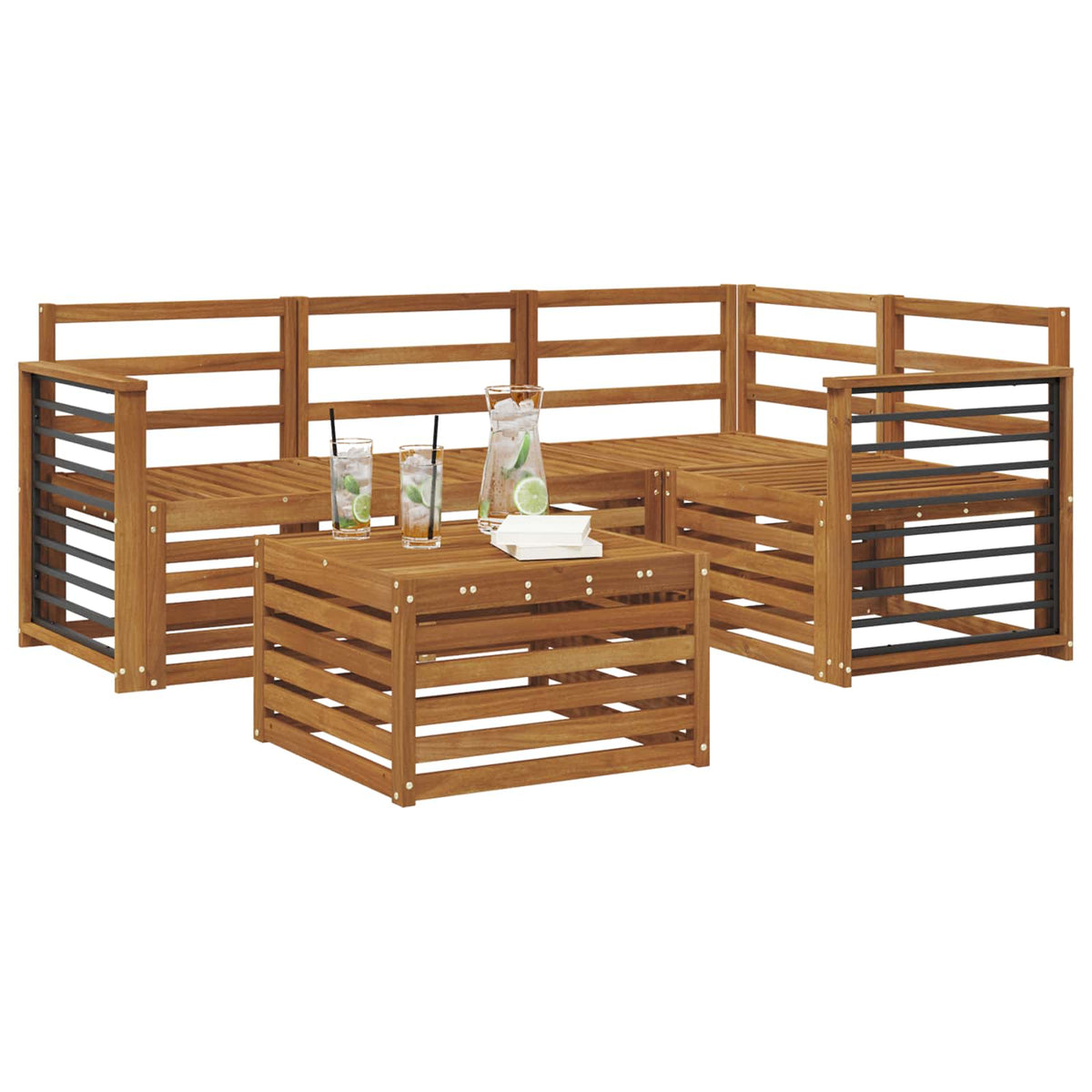 Set vanjskih sofa 5 kom. Prirodna Poliester