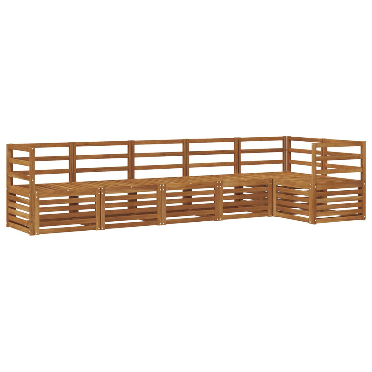 Set vanjskih sofa 6 kom. Prirodna Poliester Bijela 306 x 128,5 x 73 cm
