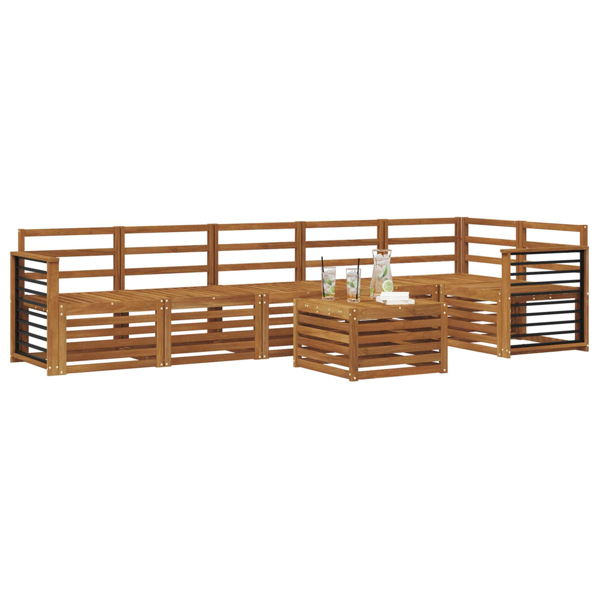 Set vanjskih sofa 7 kom. Prirodna Poliester Bijela