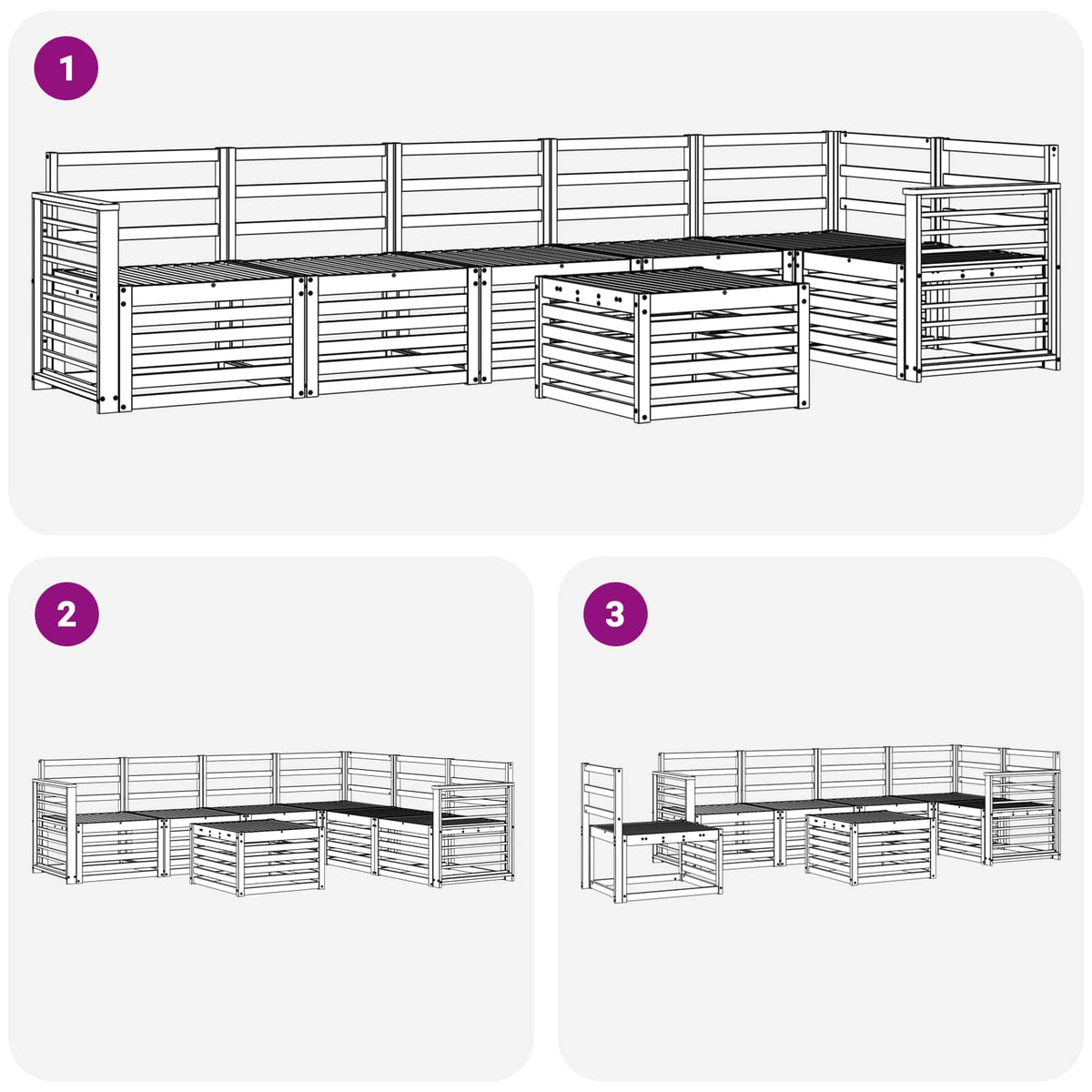 Set vanjskih sofa 7 kom. Prirodna Poliester Bijela