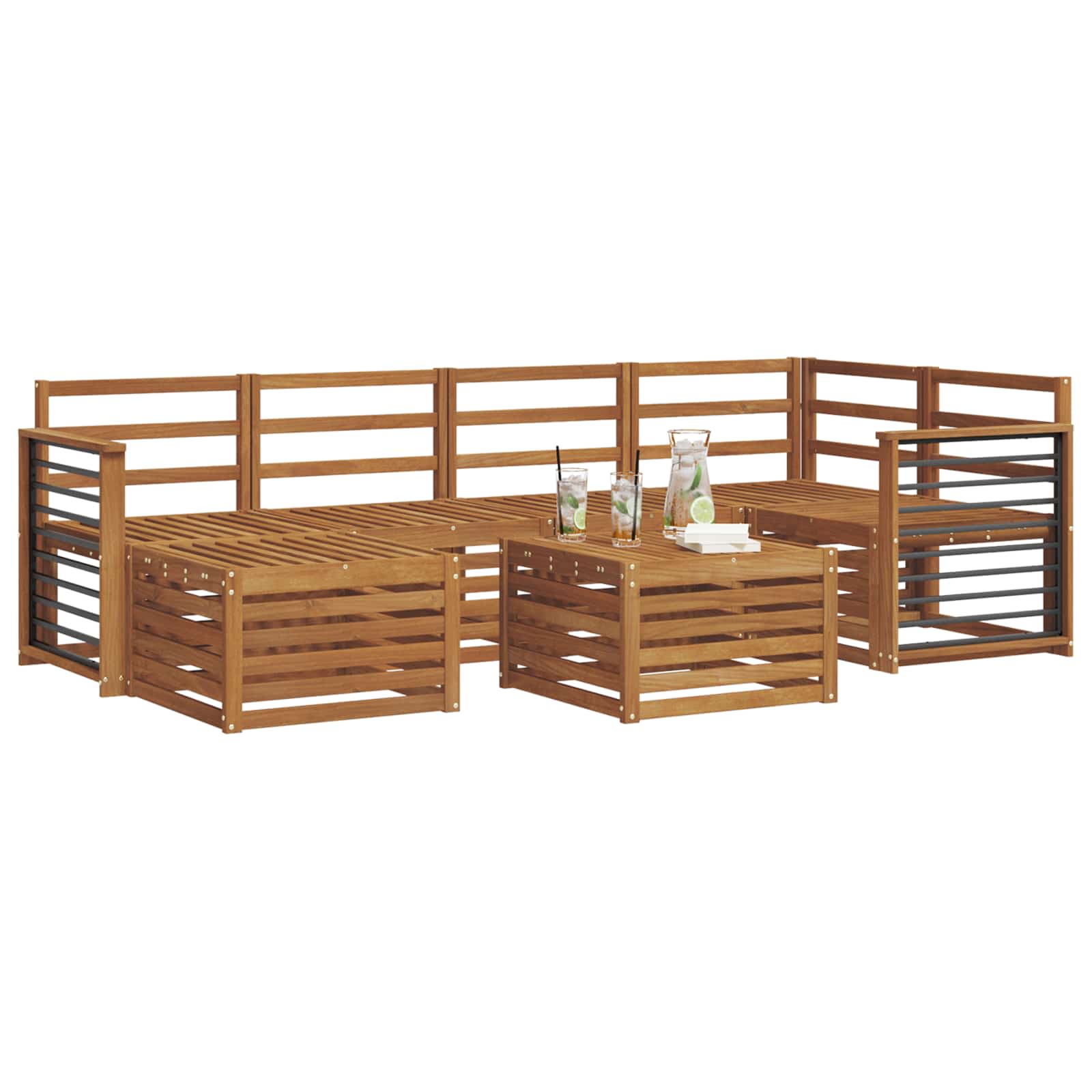 Setovi sofa Prirodna Čvrsto drvo akacije