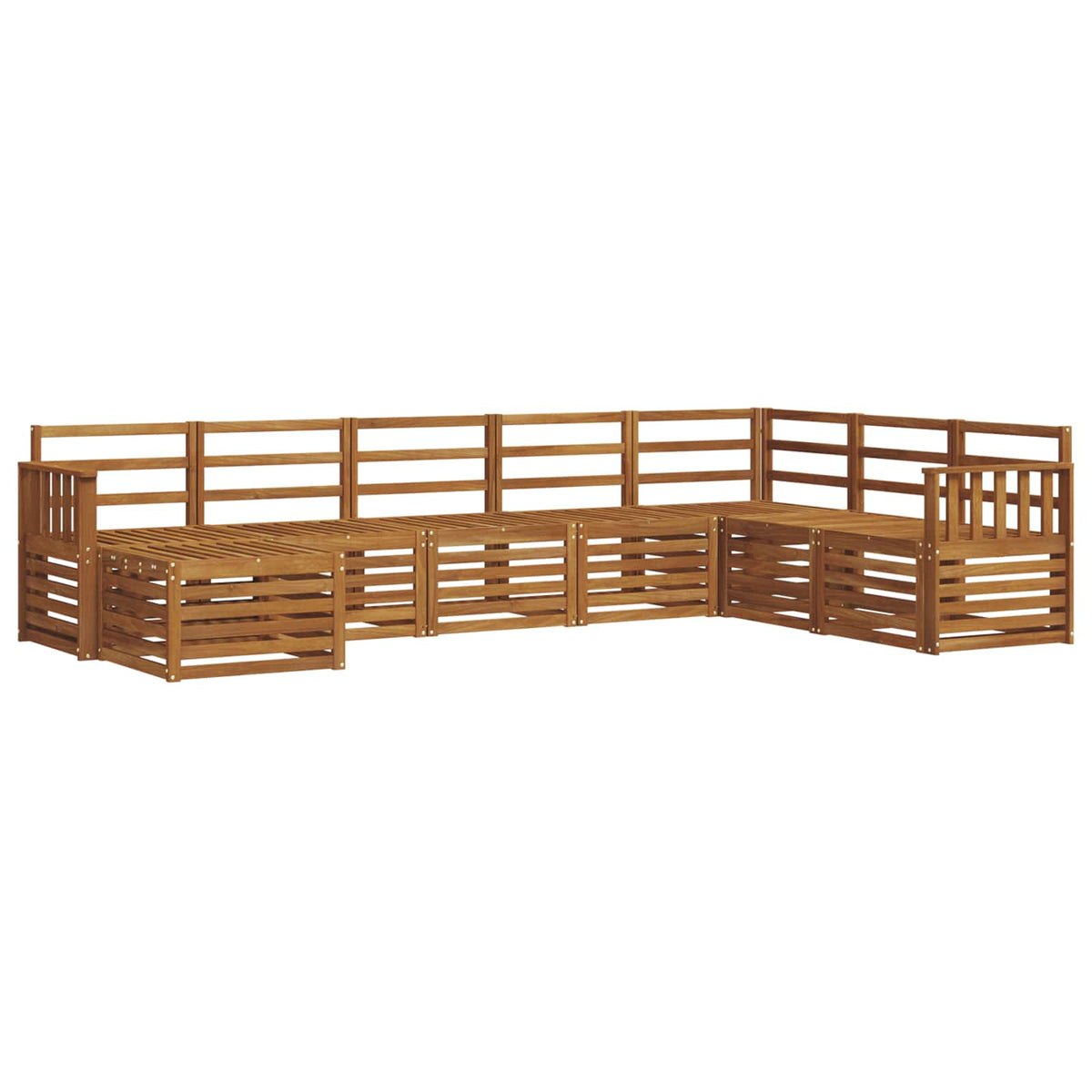 Set vanjskih sofa 8 kom. Prirodna Smeđa 306 x 187,5 x 73 cm