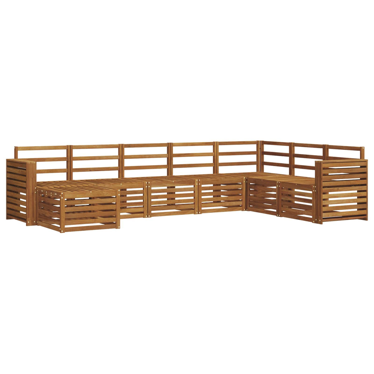 Set vanjskih sofa 8 kom. Prirodna Smeđa 310 x 191,5 x 73 cm