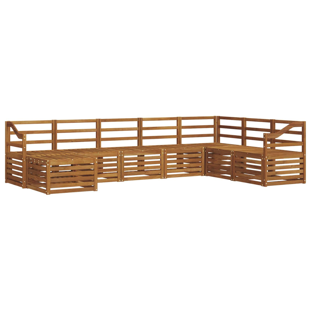 Set vanjskih sofa 8 kom. Prirodna Smeđa 304 x 185,5 x 73 cm