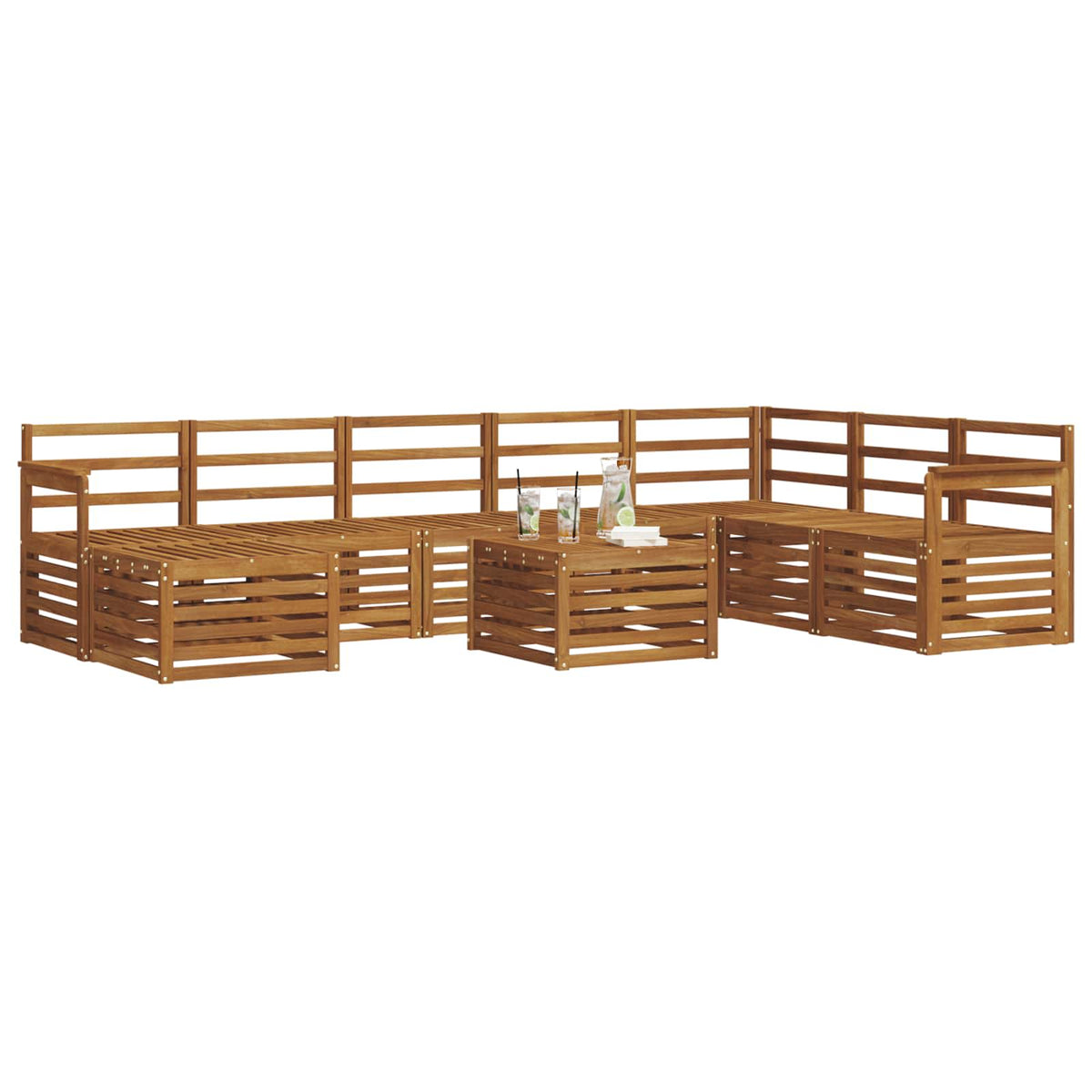 Set vanjskih sofa 9 kom. Prirodna