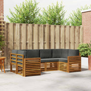 Set vanjskih sofa 6 kom. Prirodna i antracit Smeđa 245 x 132,5 x 73 cm