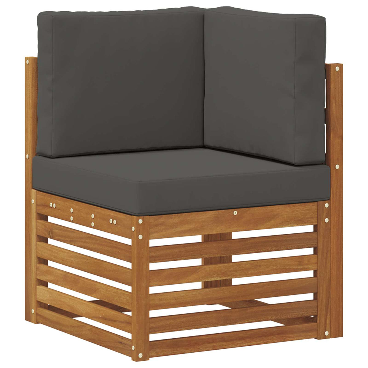 Set vanjskih sofa 6 kom. Prirodna i antracit Smeđa 245 x 132,5 x 73 cm