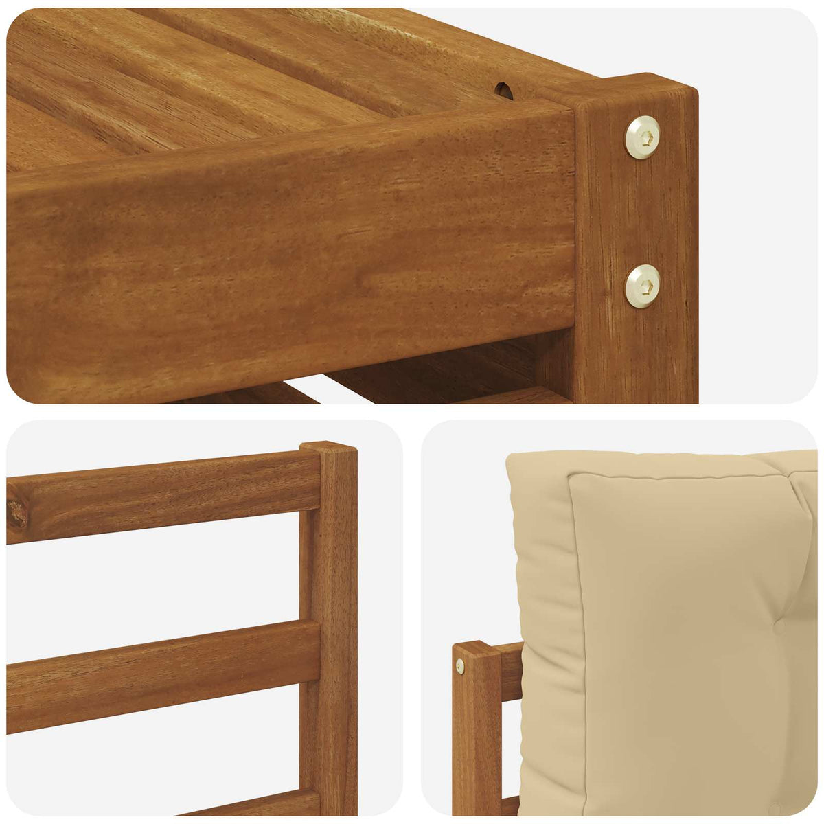 Set vanjskih sofa 6 kom. Prirodna i bež 79 x 79 x 37 cm