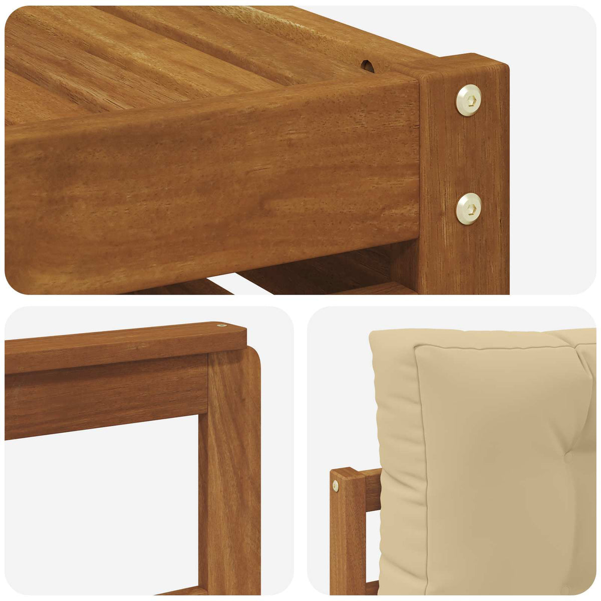 Set vanjskih sofa 6 kom. Prirodna i bež 79 x 79 x 37 cm