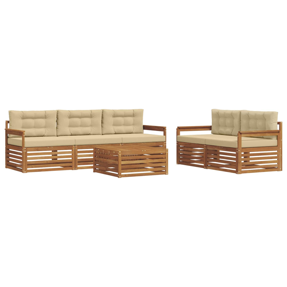 Set vanjskih sofa 6 kom. Prirodna i bež 79 x 79 x 37 cm