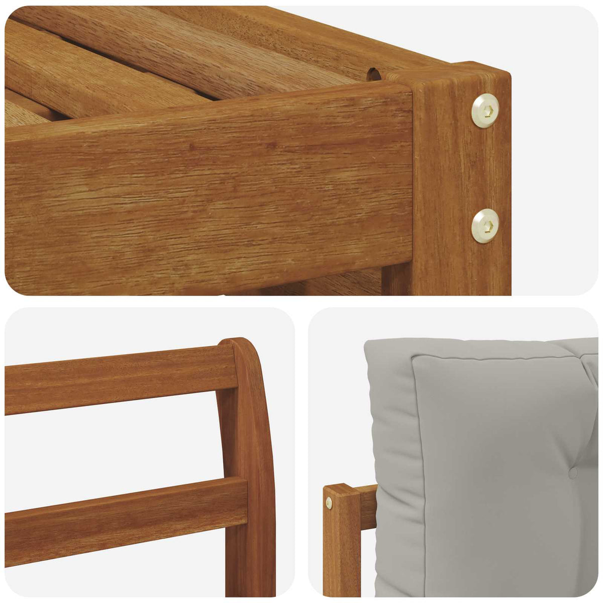 Set vanjskih sofa 5 kom. Prirodna i svijetlo siva 333 x 162,5 x 73 cm