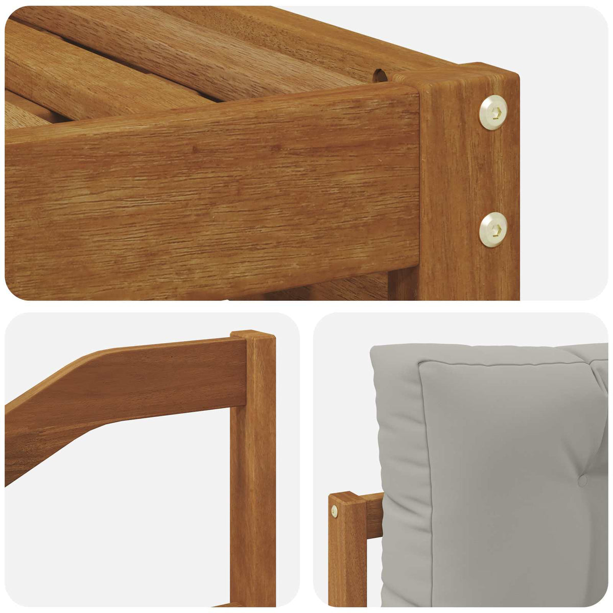 Set vanjskih sofa 5 kom. Prirodna i svijetlo siva 325 x 162,5 x 73 cm