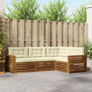 Set vanjskih sofa 4 kom. Prirodna i krem Smeđa 251,5 x 172,5 x 73 cm