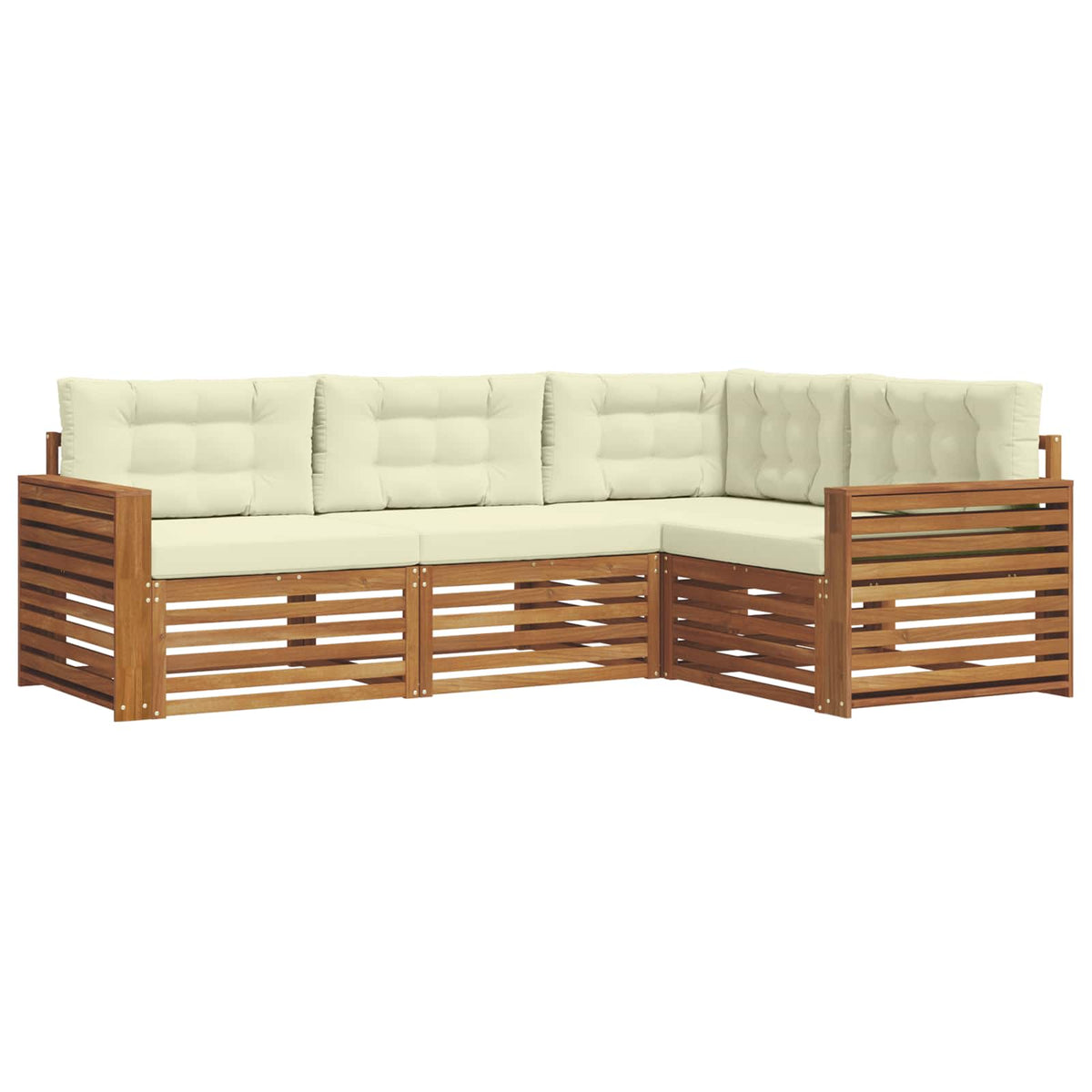 Set vanjskih sofa 4 kom. Prirodna i krem Smeđa 251,5 x 172,5 x 73 cm