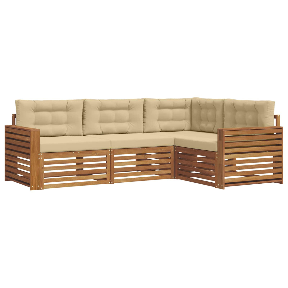 Set vanjskih sofa 4 kom. Prirodna i bež Smeđa 251,5 x 172,5 x 73 cm