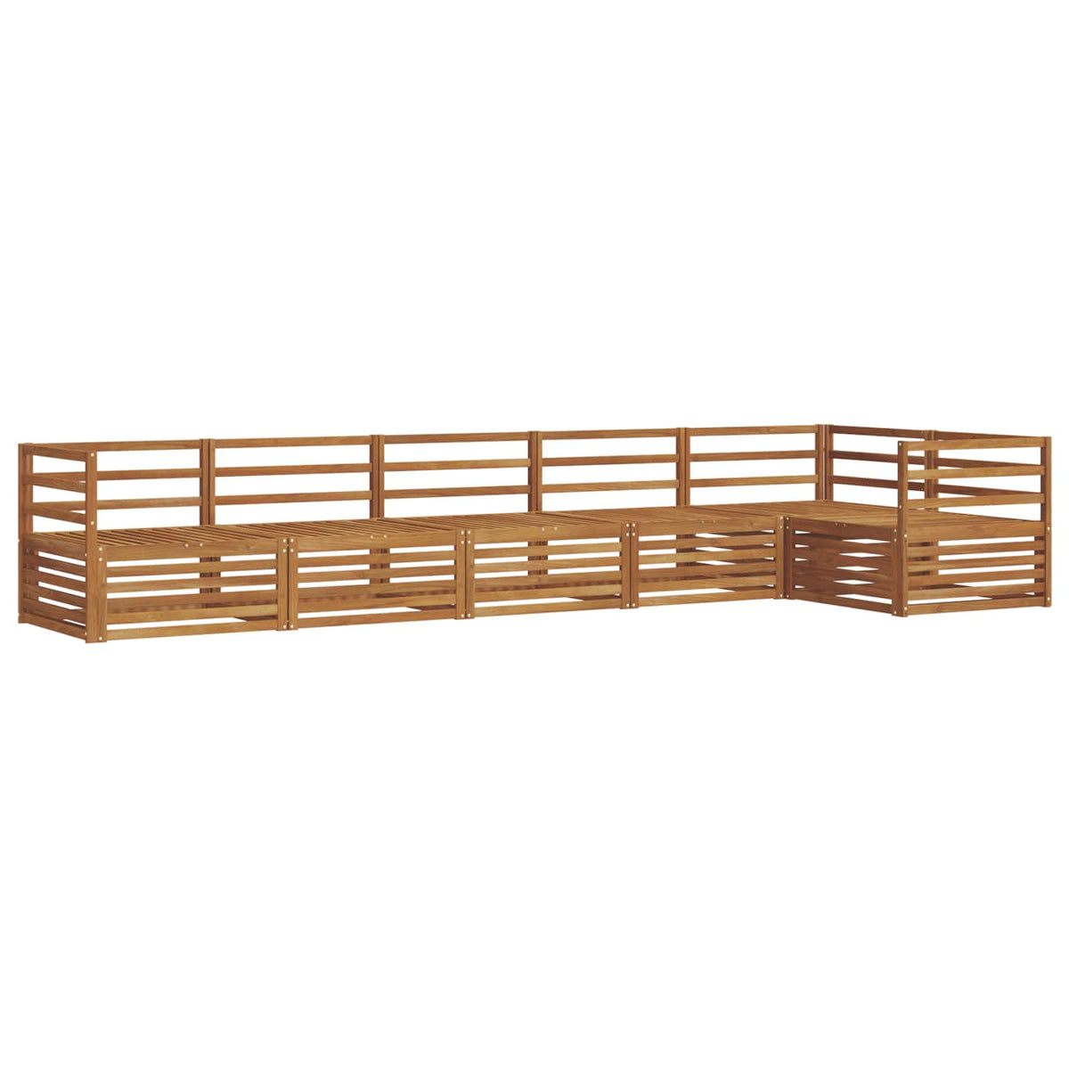 Set vanjskih sofa 6 kom. Prirodna Smeđa 404 x 166,5 x 73 cm