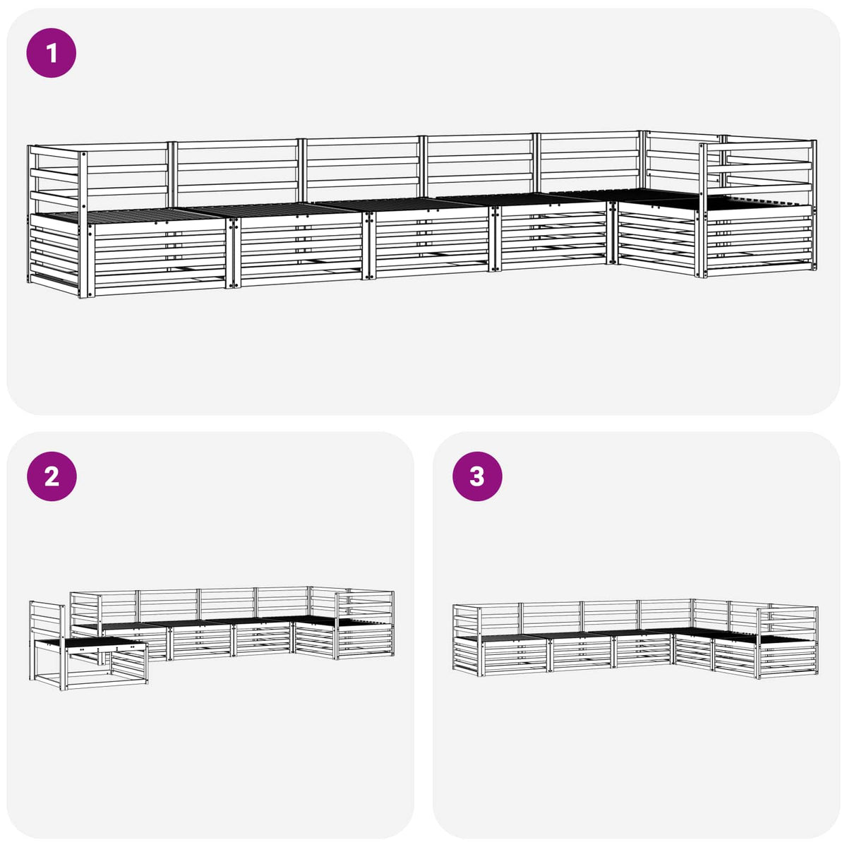 Set vanjskih sofa 6 kom. Prirodna Smeđa 404 x 166,5 x 73 cm