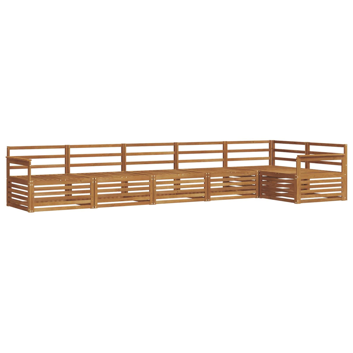 Set vanjskih sofa 6 kom. Prirodna Smeđa 406 x 168,5 x 73 cm