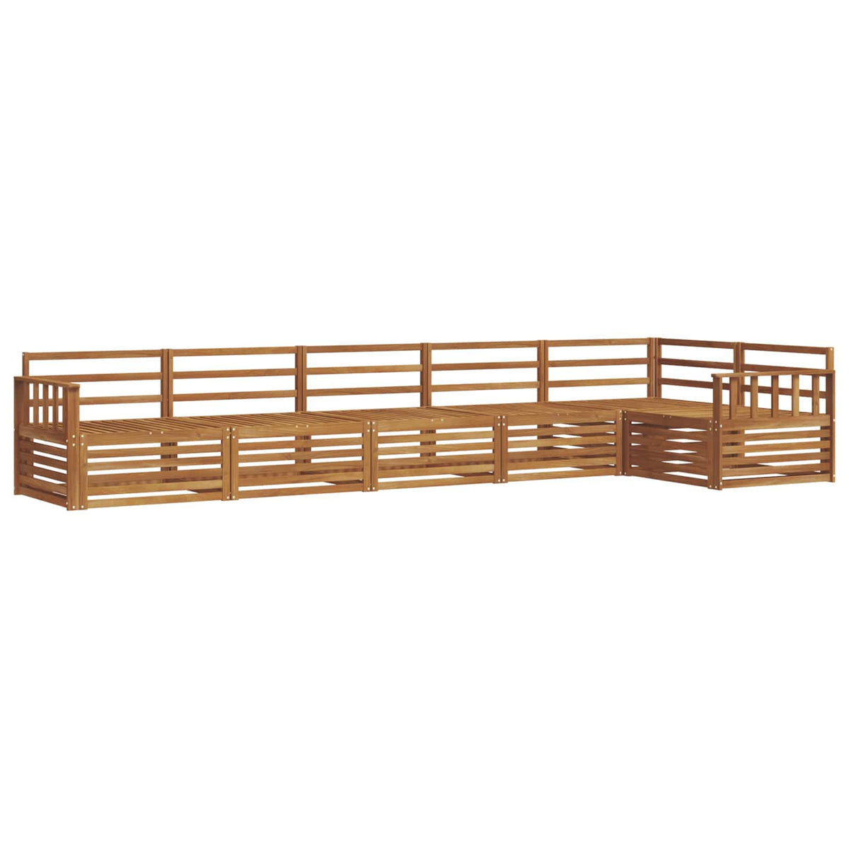 Set vanjskih sofa 6 kom. Prirodna Smeđa 406 x 168,5 x 73 cm