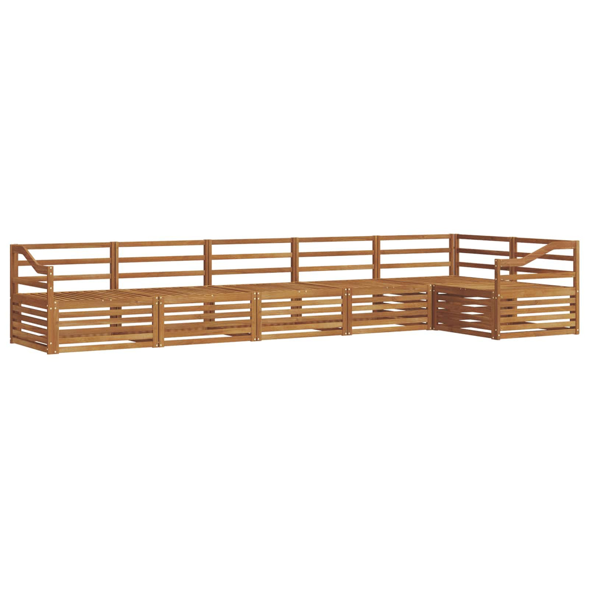 Set vanjskih sofa 6 kom. Prirodna Smeđa 404 x 166,5 x 73 cm