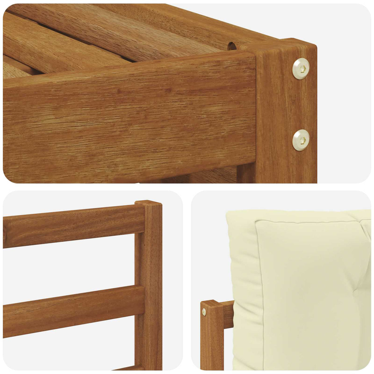 Set vanjskih sofa 6 kom. Prirodna i krem 325 x 166,5 x 73 cm