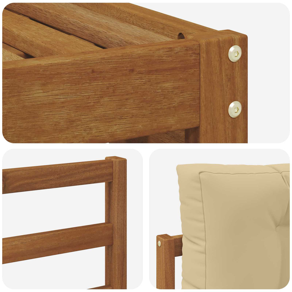 Set vanjskih sofa 6 kom. Prirodna i bež 325 x 166,5 x 73 cm