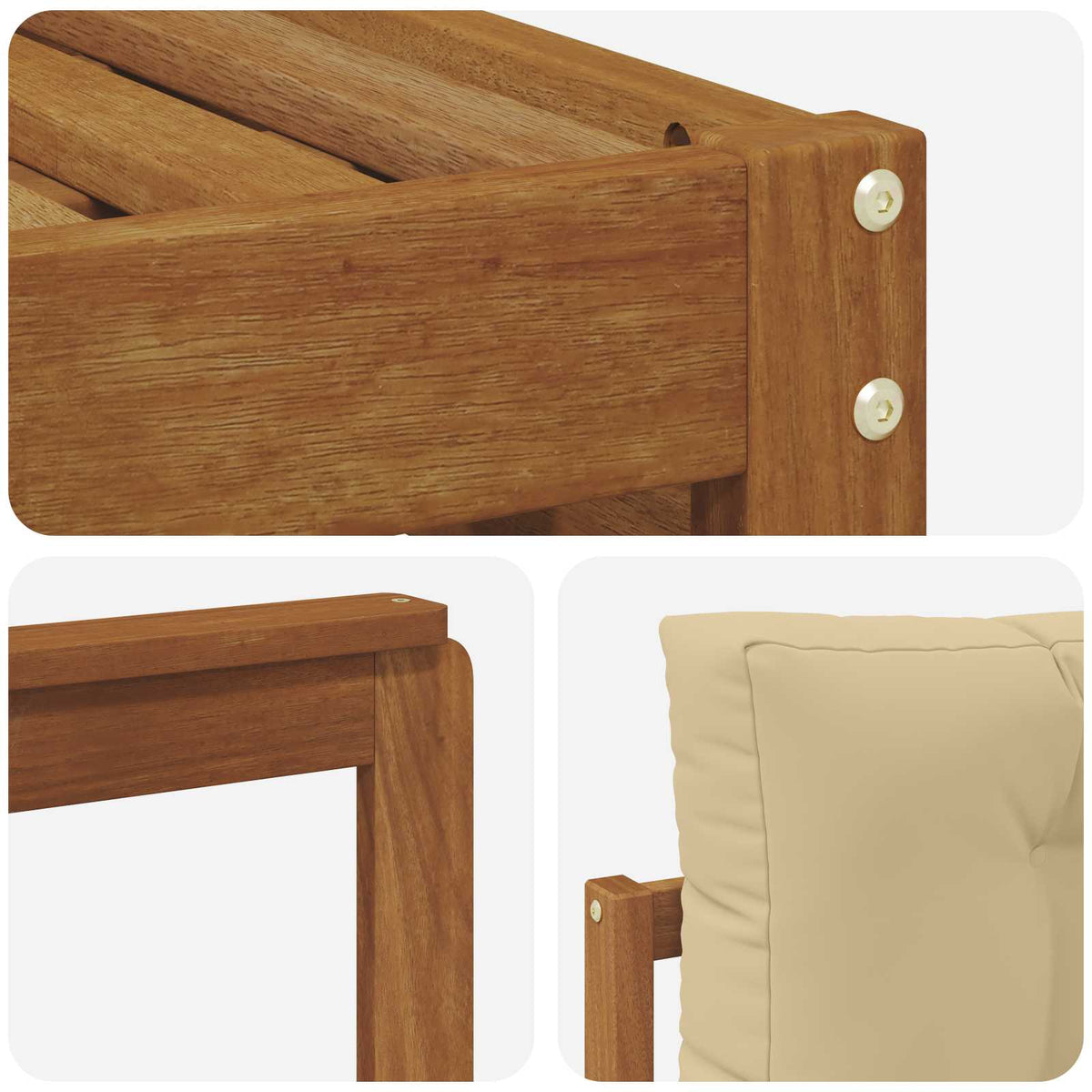 Set vanjskih sofa 6 kom. Prirodna i bež 327 x 168,5 x 73 cm
