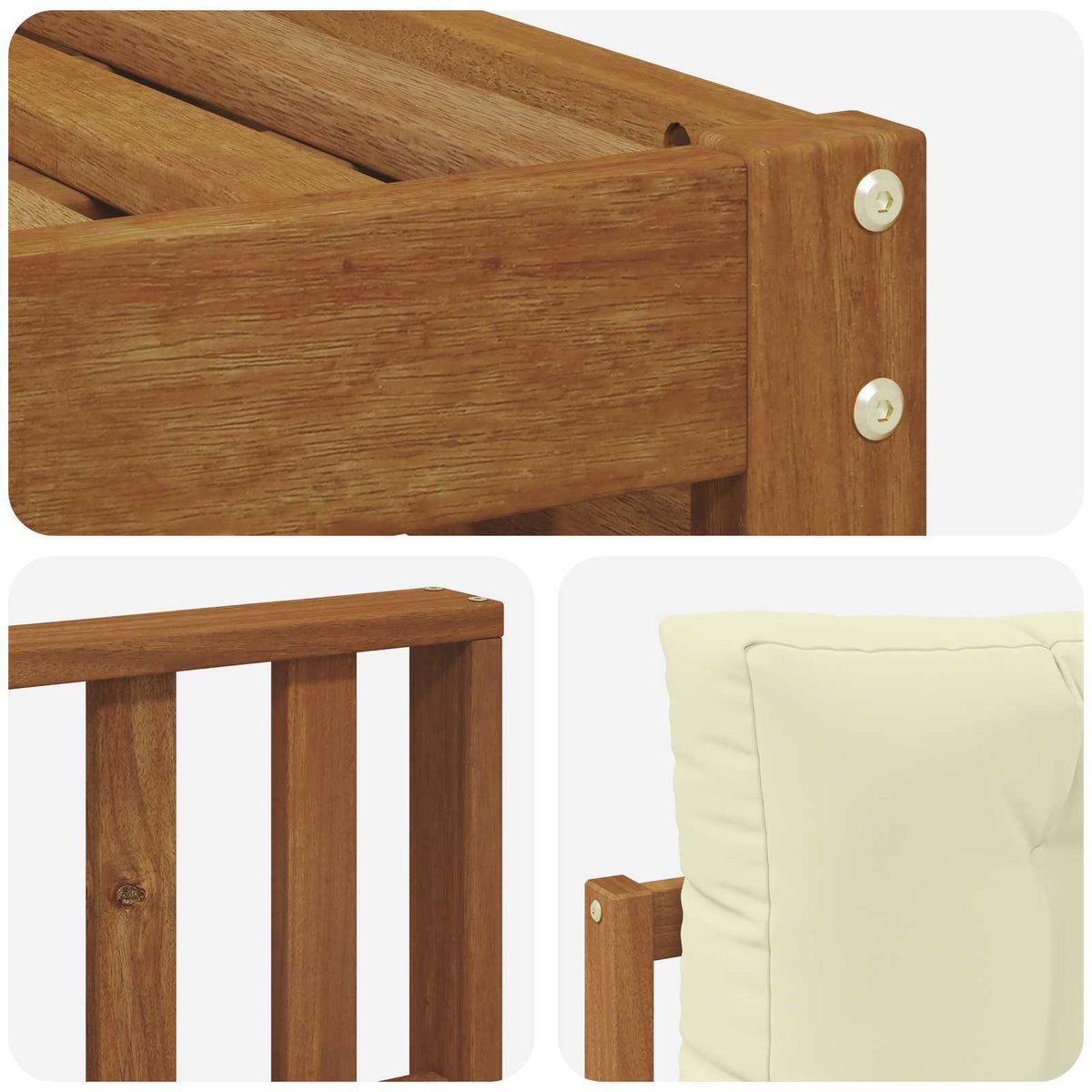 Set vanjskih sofa 6 kom. Prirodna i krem 327 x 168,5 x 73 cm