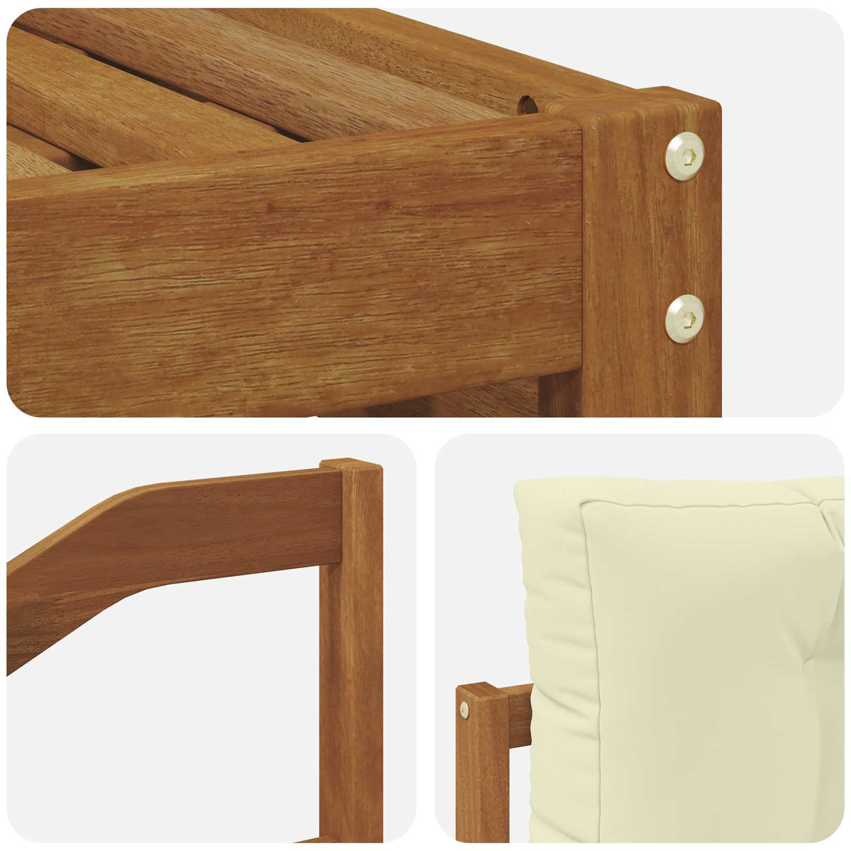 Set vanjskih sofa 6 kom. Prirodna i krem 325 x 166,5 x 73 cm