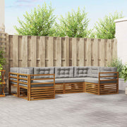 Set vanjskih sofa 6 kom. Prirodna i svijetlo siva 325 x 166,5 x 73 cm