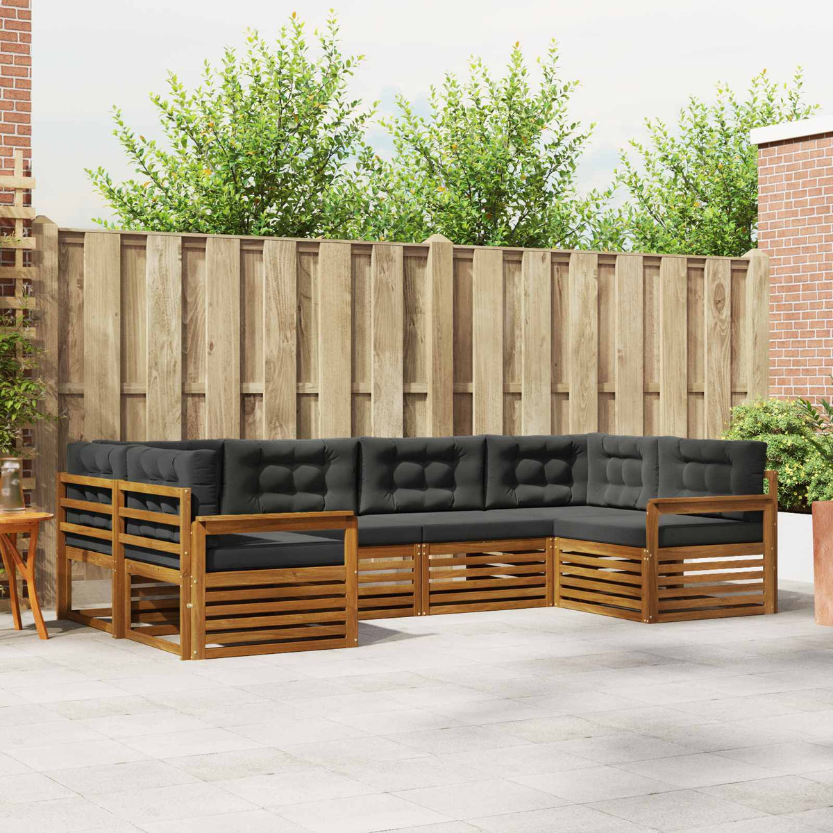 Set vanjskih sofa 6 kom. Prirodna i antracit 325 x 168,5 x 73 cm