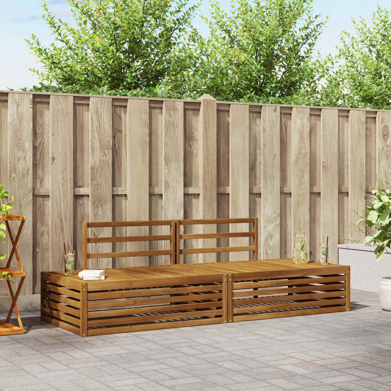 Set vanjskih sofa Prirodna 203,5 x 83 x 73 cm